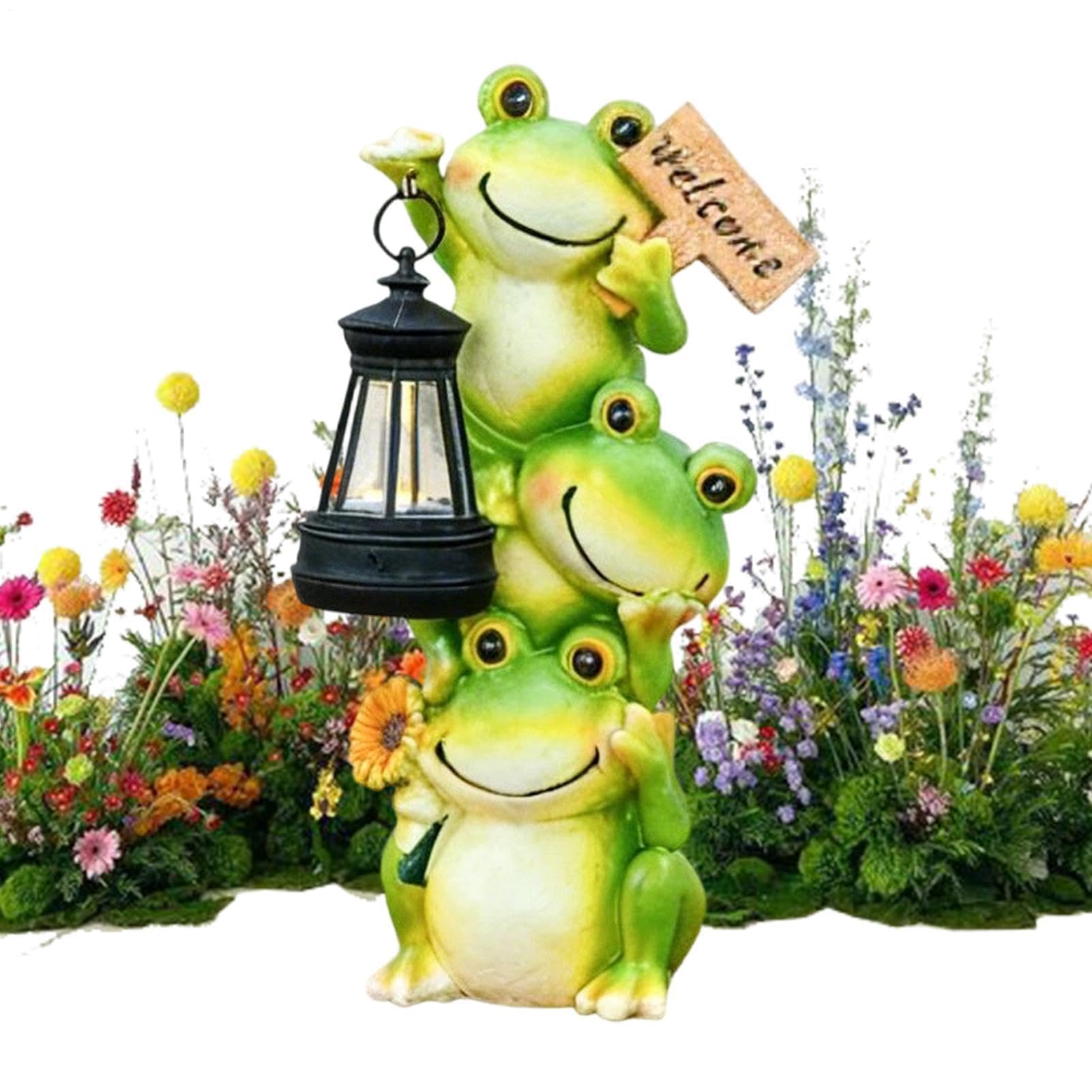 YUANCHUTOP Solar Garden Light Frog Statue - Frog Statues Path Lamps LED Lantern - Solar Lantern Lights Outdoor Garden,for Walkway Patio Lawn Courtyard Pathway Ground Waterscape Yard