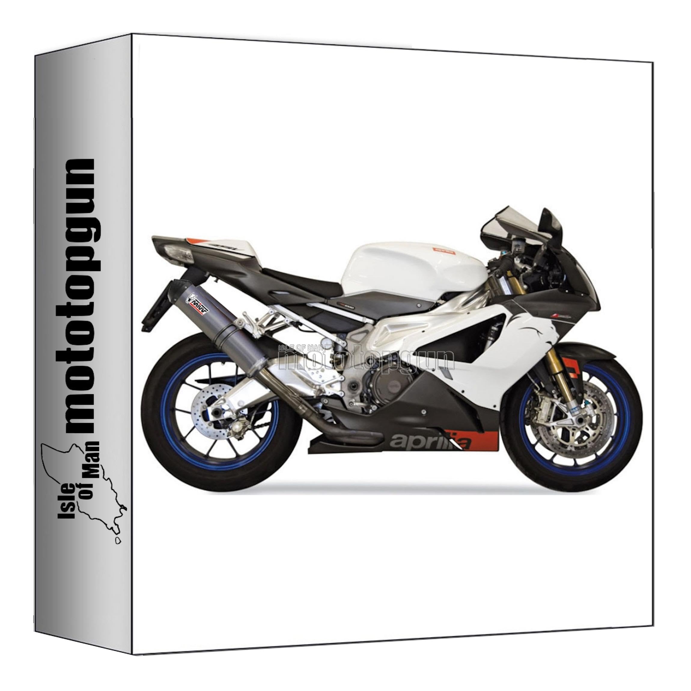 Mivv Auspuff Kein Kat Oval Titan Carbon Cap Kompatibel mit Aprilia RSV 1000 2004-2008