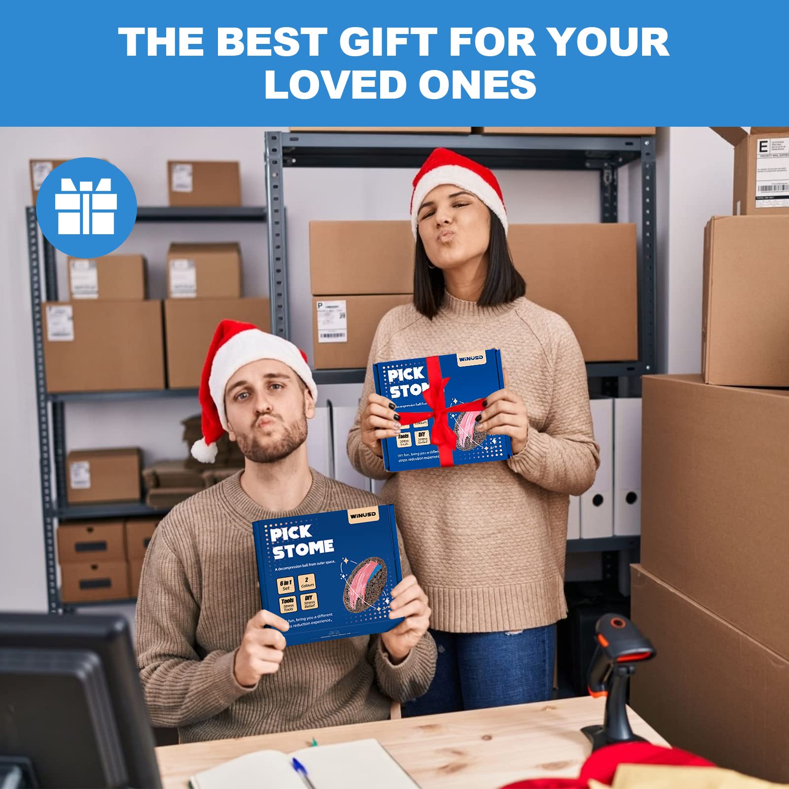 Pick and Peel Stone Kit, Skin Picking Fidget Toys, Picky Pad Stone, 2Pcs Pick Stone Kit for Anxiety Relief, Adult Fidget Toys, Picking Rock, Great Gift for Adults, Mother's Day White Elephant Gift