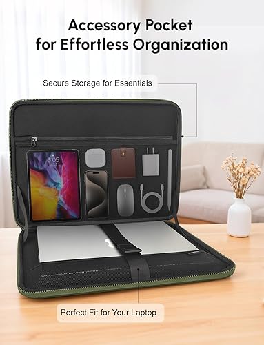 Miniatura 3 de DOMISO Bolsa de hombro para laptop de 17 pulgadas, a prueba de golpes, impermeable, EVA, funda de transporte protectora para 17.3 pulgadas, MSI