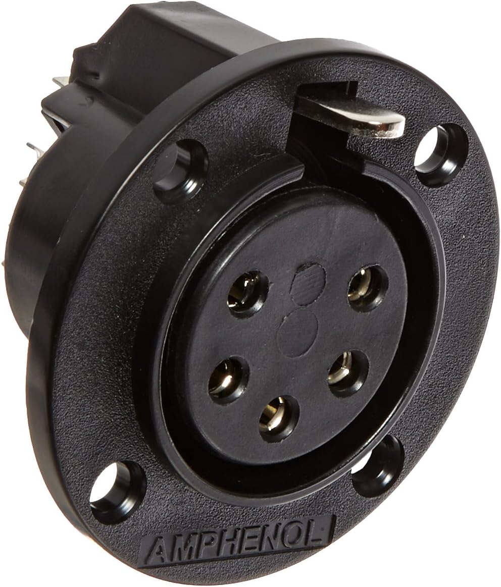 Amphenol Audio AP-5-13 AP Female chassis Connector, Round Flange, Machined Contacts, Thermoplastic Shell