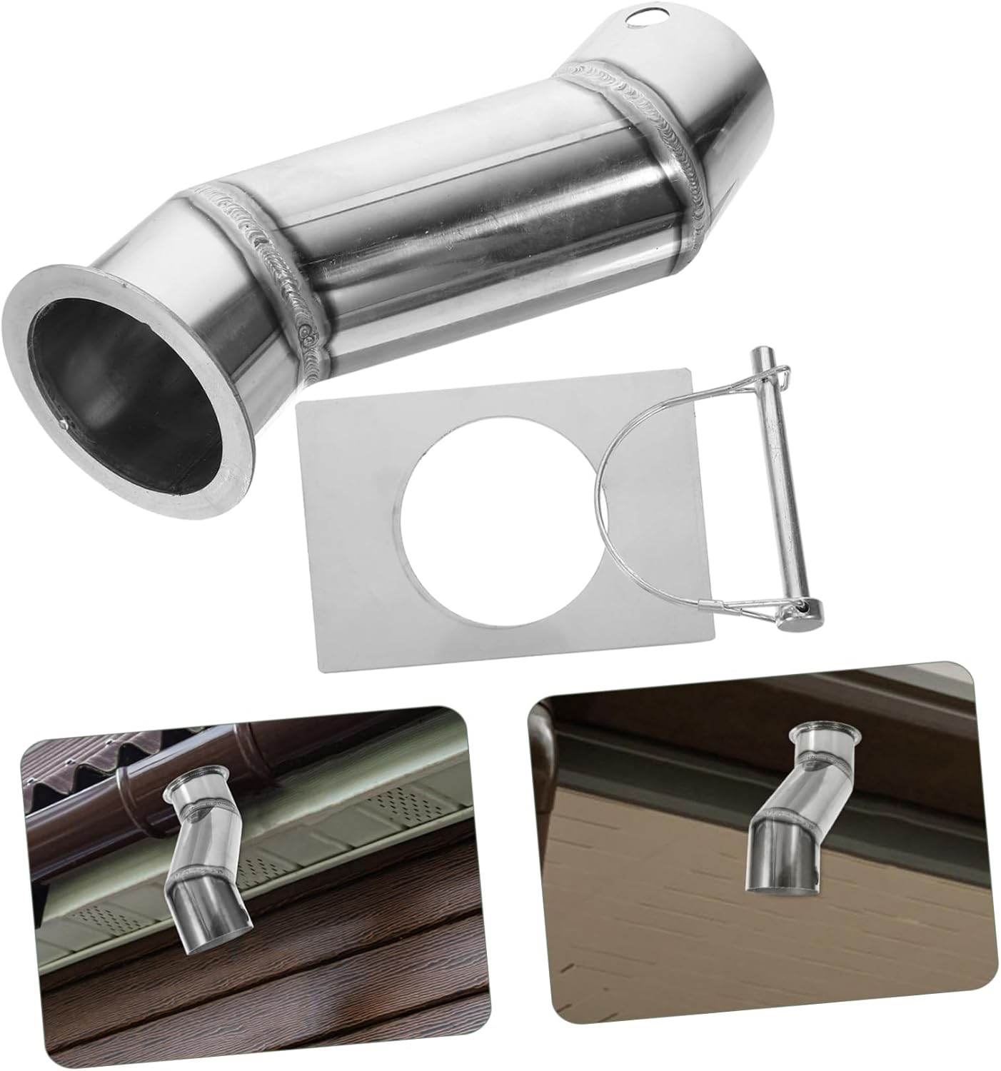 Rain Chain Basin Adapter Kit Stainless Steel Rain Chain Hook Gutter Rainwater Drainage Fitting