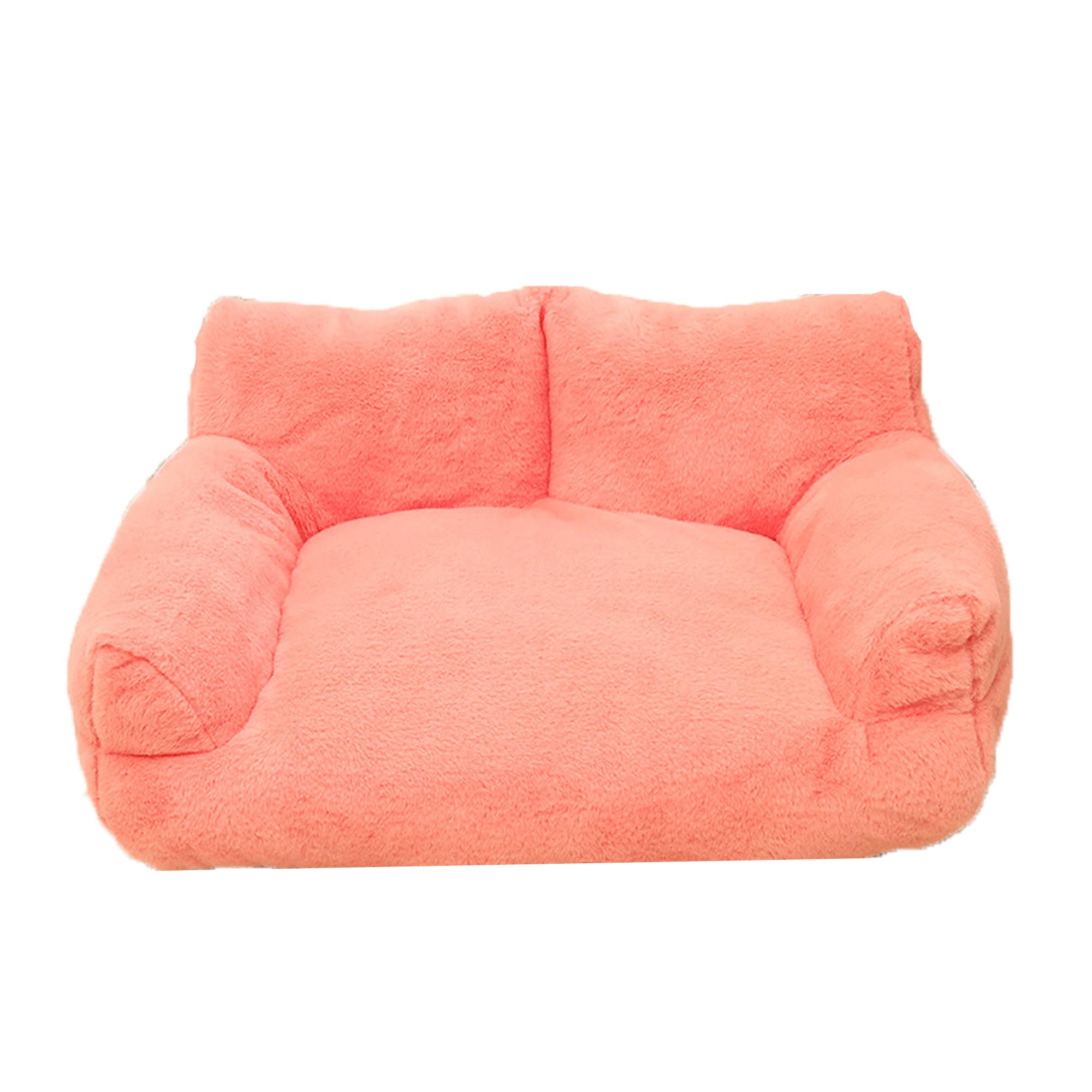 XIEMINLE Dog Sofa Bed Plush Dog Couch for Indoor Soft Pet Lounge Bed Calming Beds for Puppy and Kitten Warm Puppy Sofa Chair Cosy Pet Nest with Anti-Slip Bottom (55 * 40 * 26cm,Pink)