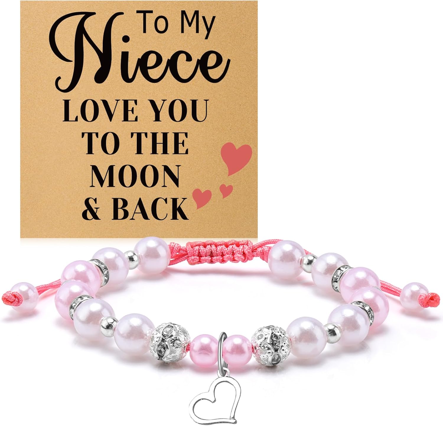 Niece Beaded Bracelets for Women from Auntie Inspirational Gift for Niece from Aunt Graduation Encouragement Gifts for Her Beads Bracelet Stretch Jewelry Wedding Christmas Birthday Present from Aunt