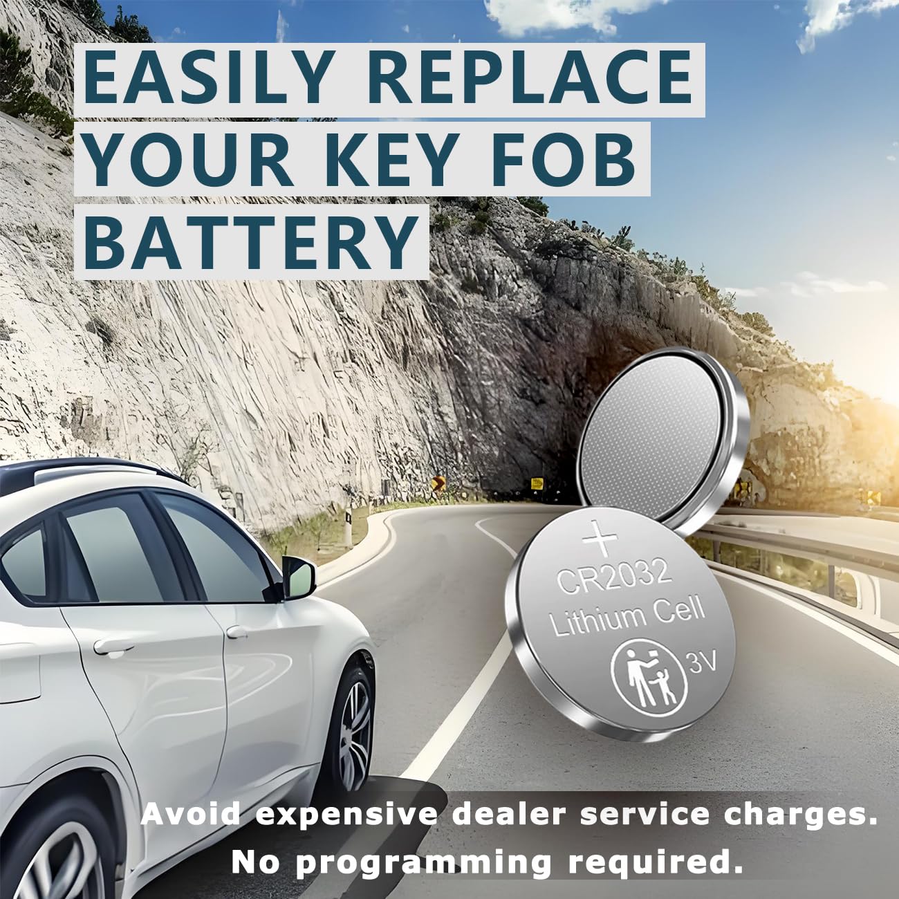 Key Fob Batteries for NISSAN (2-Pack) CR2032