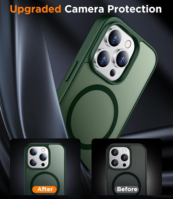 SPIDERCASE for iPhone 14 Pro Case, Magnetic Translucent Matte Case with 2PCS Tempered Glass Screen Protector Slim Phone Case for iPhone 14 Pro 6.1'', Green by SPIDERCASE - Image 5