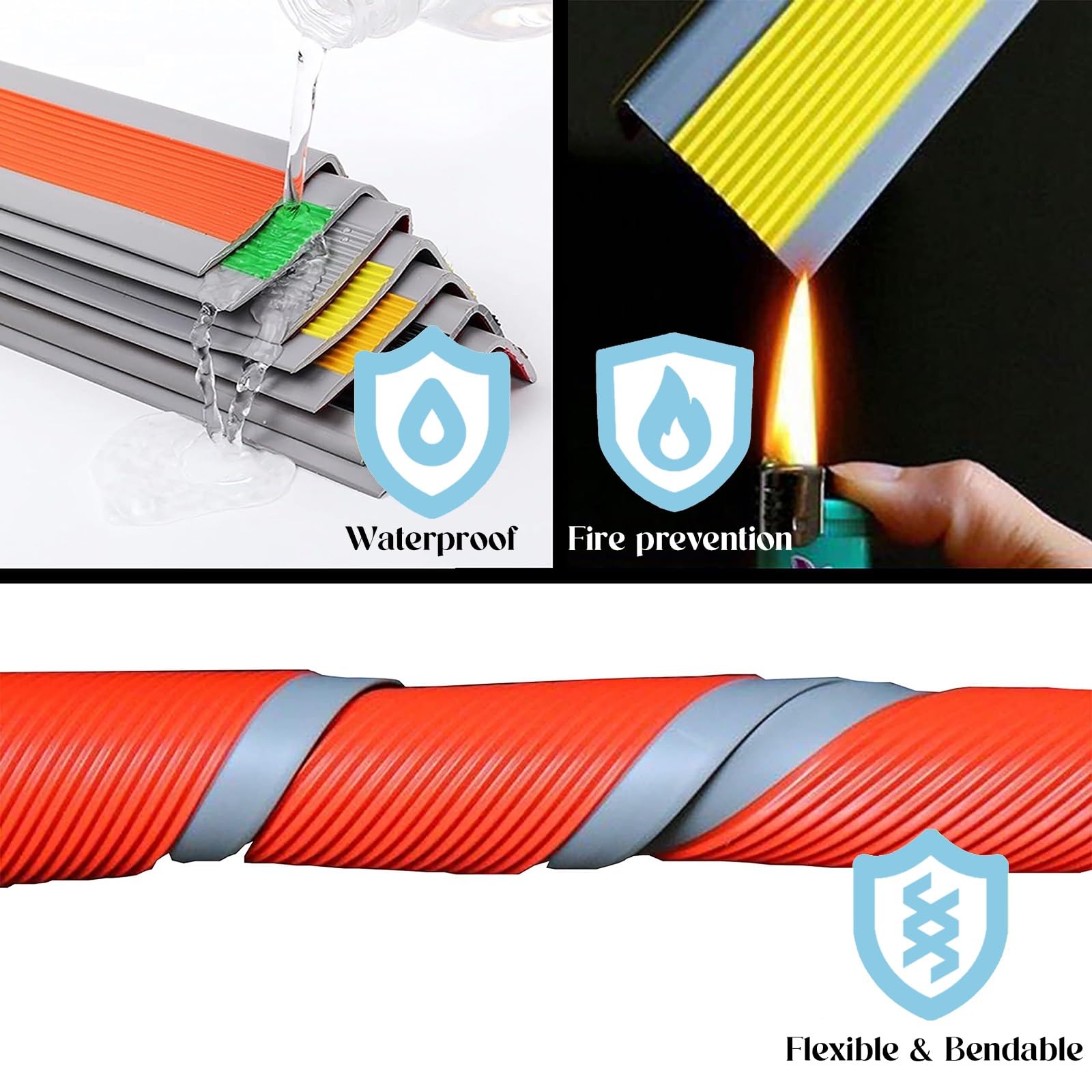 Strisce autoadesive per scale in PVC antiscivolo, pretagliate, per interni ed esterni, angoli antiscivolo per la sicurezza (nero grigio 7,11 m)