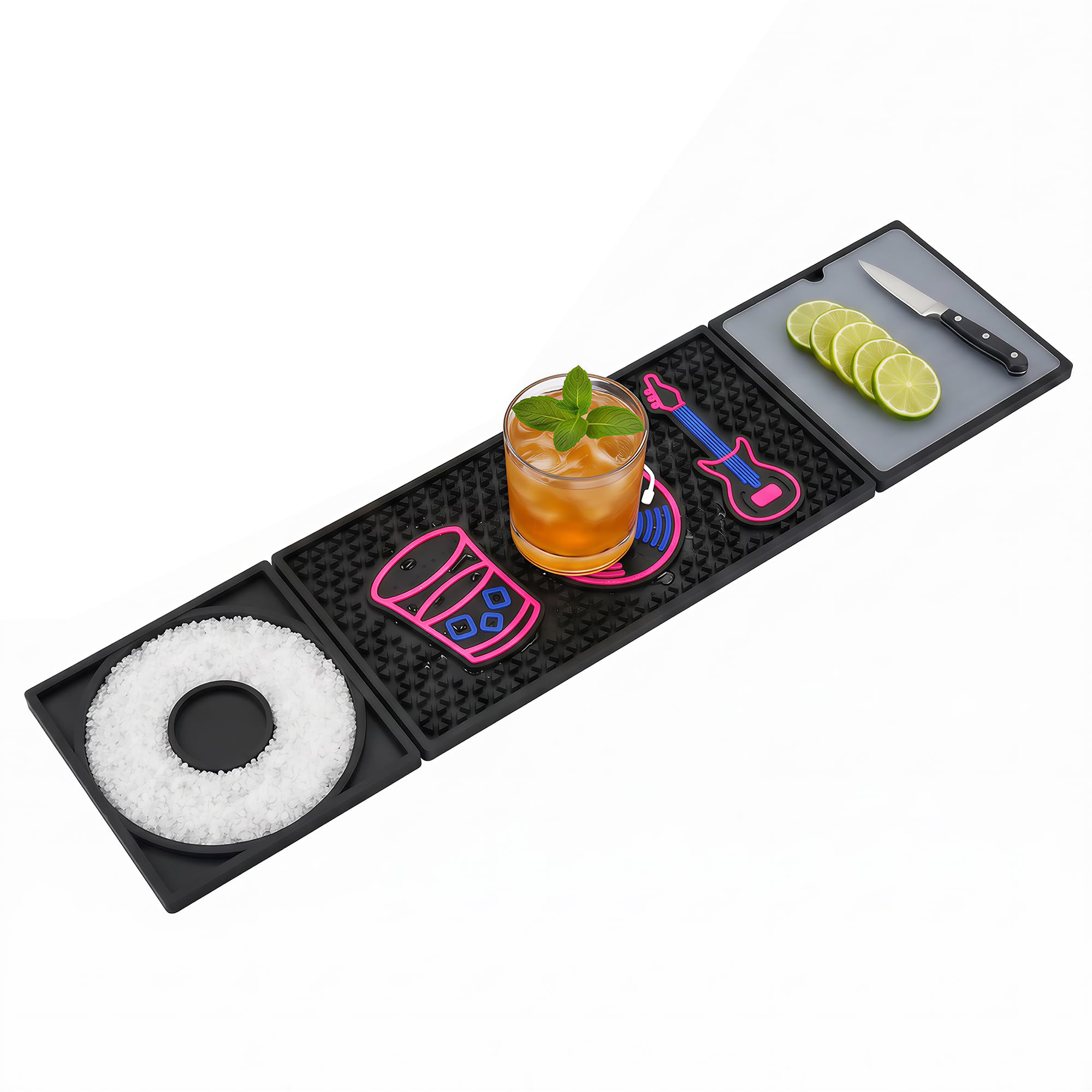 24x6 Trifold Bar Mat with Cutting Board,Flamingo Pattern — Amazon image 8