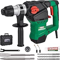 Deshuo 32KE 1-1/4" SDS-Plus Rotary Hammer Drill - 12.5 Amp 3-Mode Corded with Vibration Control, Safety Clutch, Bits & Case