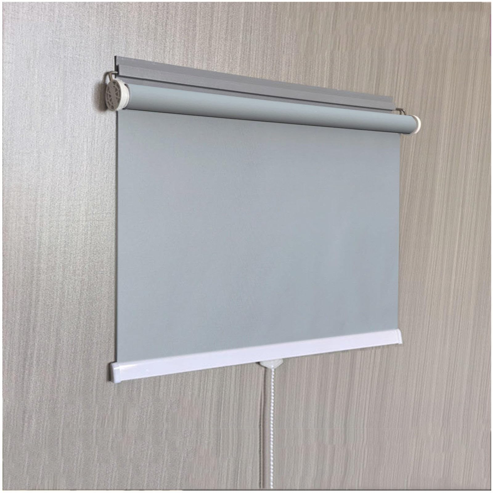 Blackout Roller Shades for Windows, Retractable Sunshade Roller Blinds, Blackout Curtains No Drilling, Temporary Thermal Blinds 45/60/85/100/125cm,grey-72x125cm/28 * 49in