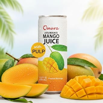 Omura MANGO JUICE from Natural Fruit with PULP 11.3 FL. Ounces | 12-Pack