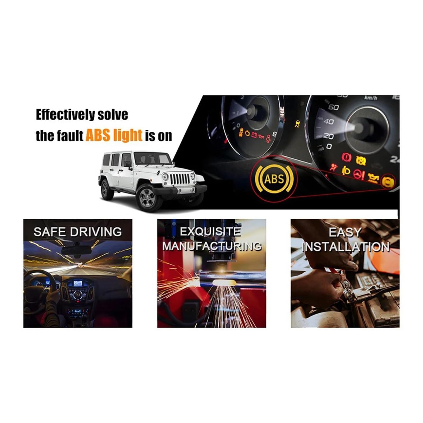 Sensor Revoluciones 2X 52125003AB Sensor Velocidad Rueda Coche para Jeep para Wrangler para Liberty para Dodge para Nitro Trasero Izquierdo/Trasero Derecho Sensor Velocidad Rueda