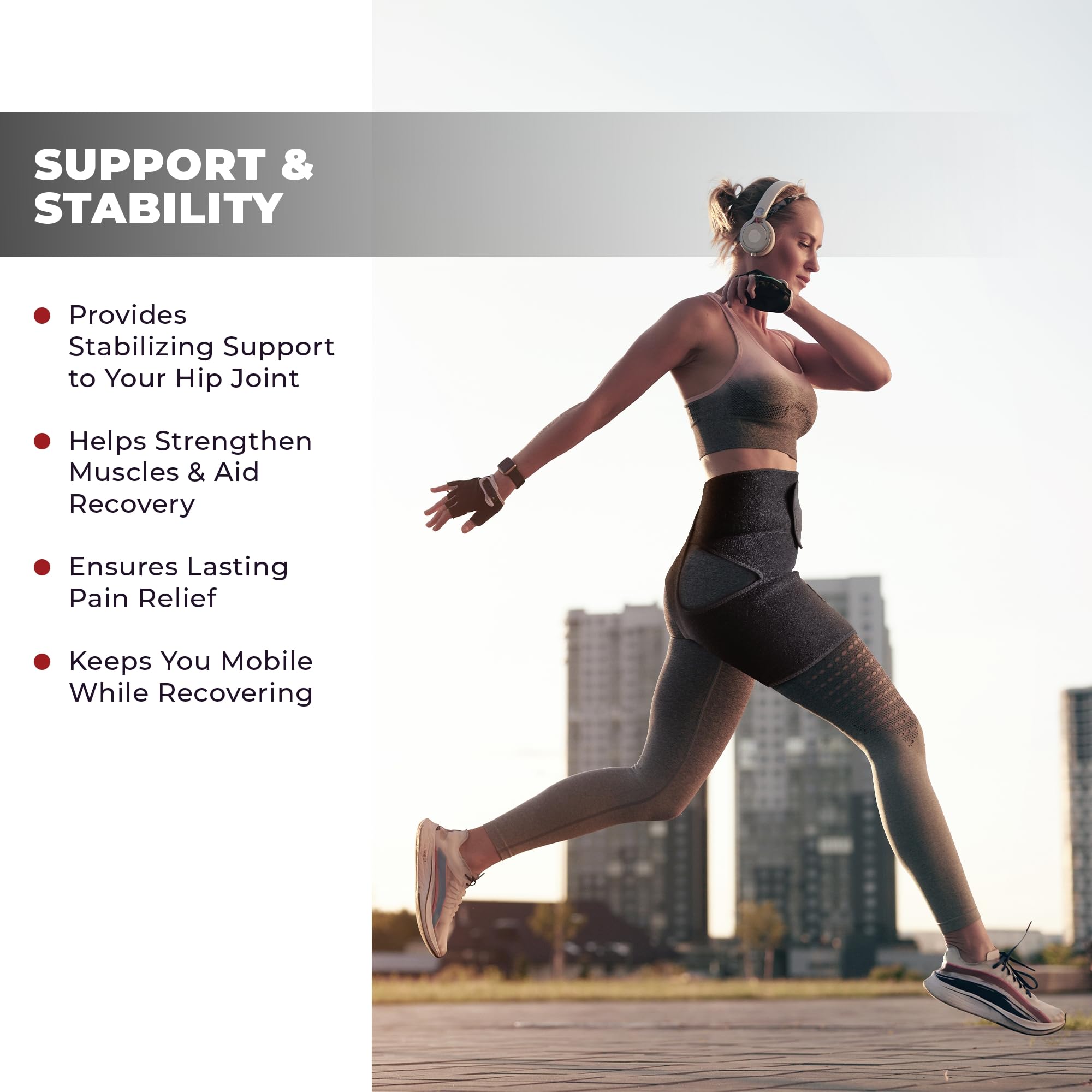 Astorn Hip Brace for Sciatica Pain Relief - Adjustable Groin Compression Wrap Support for Thigh, Hamstring,Arthritis,Bursitis and Injuries-Sciatic Nerve Brace for Men&Women for Right Leg-Small/Medium
