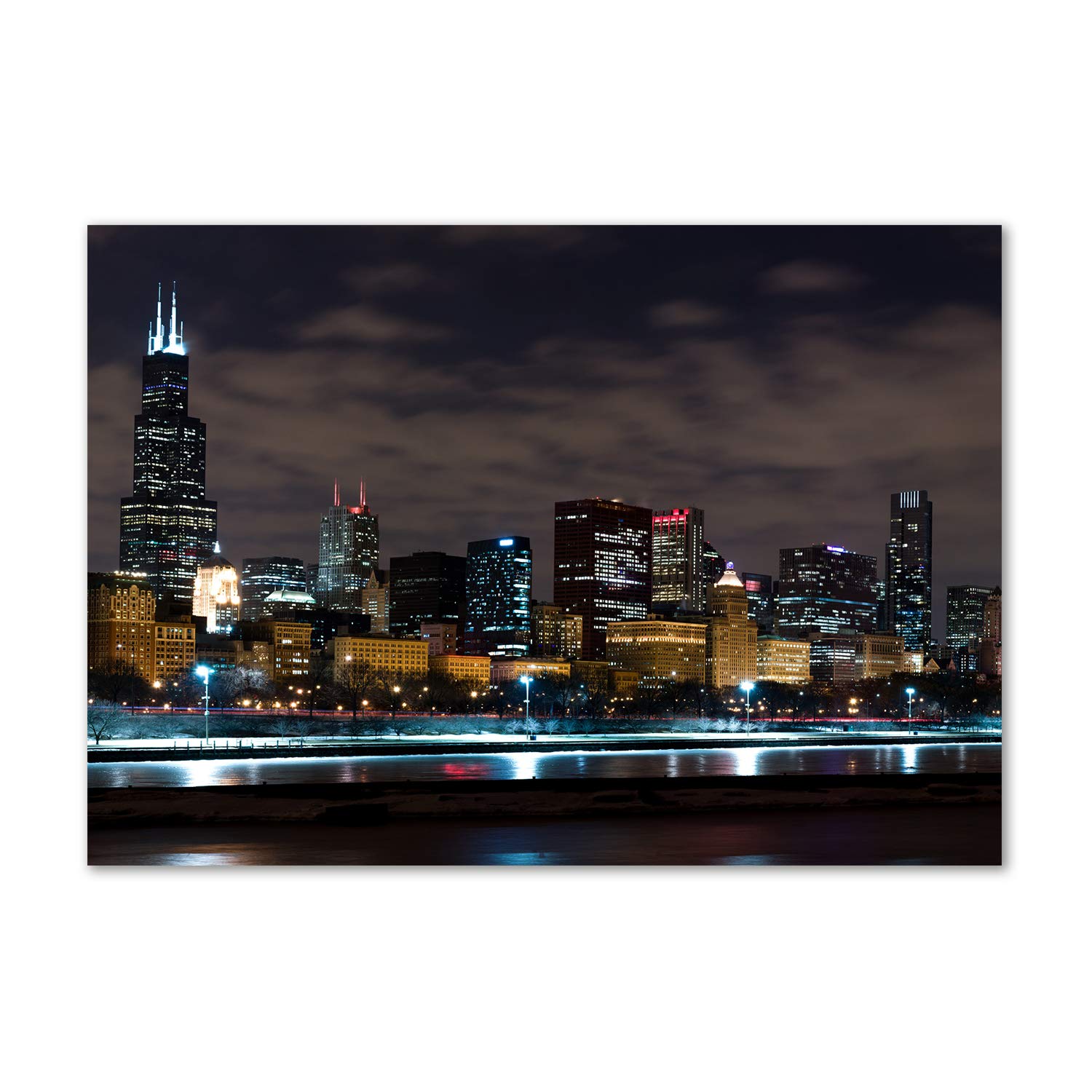 Mural acrylic glass picture Chicago de Noche tableau luxe