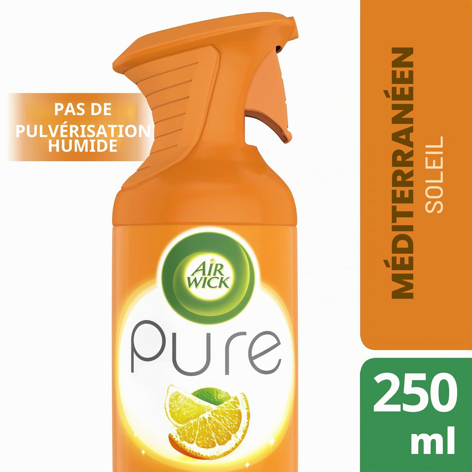 Air Wick | Mediterranean Sun | Pure Désodorisant | 250 ml | Lot de 6