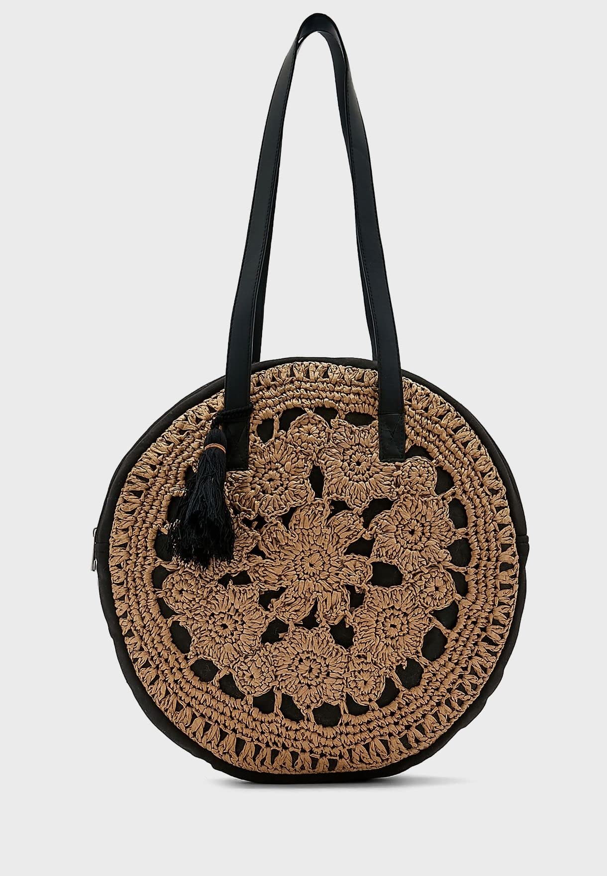 Ayra Ethnic Jute Bag with Leather Strap