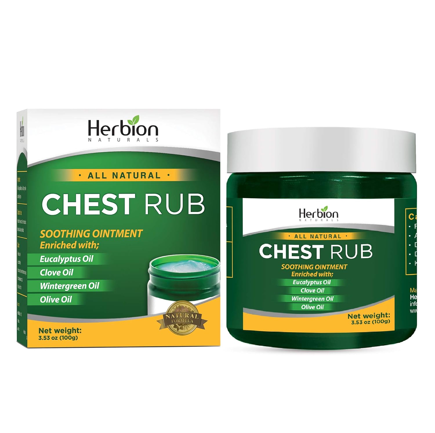 Herbion Naturals Chest Rub, Natural Soothing Ointment, Relieves Chest Congestion, Reduces Muscle Aches