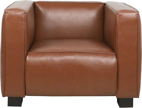 Christopher Knight Home Goyette - Silla Club, color marrón coñac + nogal oscuro disponible en Yaxa Peru