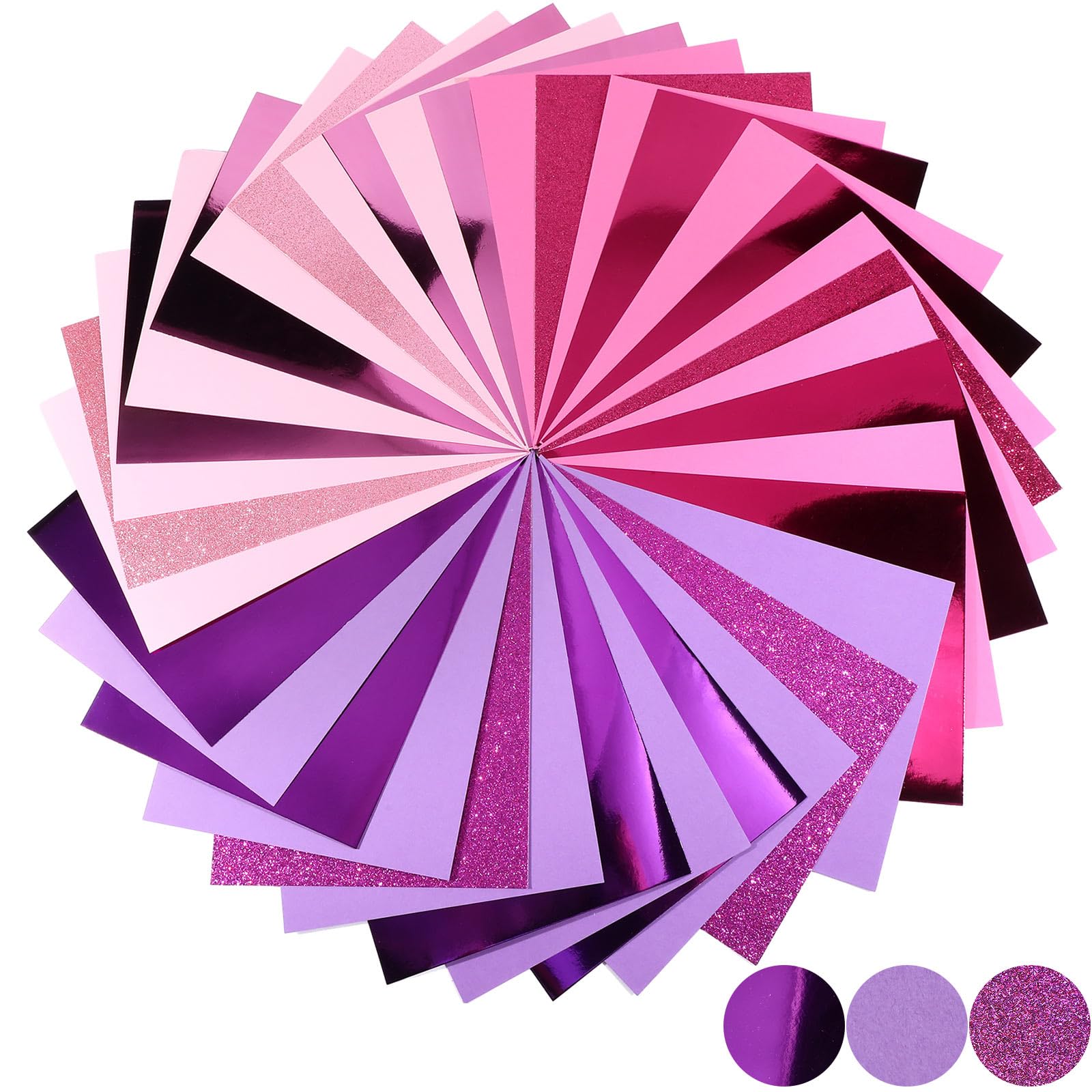 Gersoniel 36 Sheet Metallic Glitter Cardstock Paper Construction Paper Cardstock 250gsm/92lb Mirror Glitter Matte Combination for Grad Cap Scrapbook