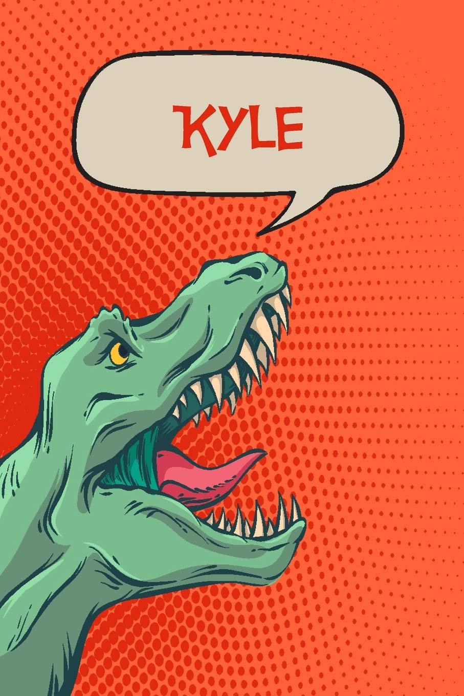 Kyle: Personalized Dino Drawl and Write, Writing Practice Paper for Kids Notebook with Lined Sheets and Space to Doodle for K-5 Students 120 Pages 6x9