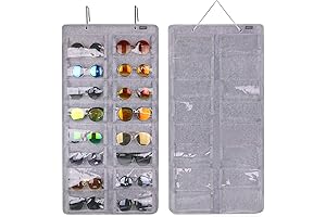 Hanging Wall Organizer - 16-Slot Felt Storage Holder for Sunglasses and Multiple Glasses