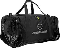 Warrior Q20 Carry Hockey Bag - Durable 600D Ripstop Medium & Large Gear Bags for Skates & Equipment, Black/Grey