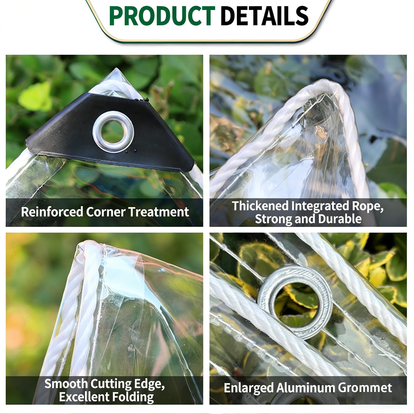 Clear Tarp Heavy Duty Wodoodporna planzeta PVC Plastykowe planzety Cień tkaniny Ochrona przed promieniowaniem UV odporna na szklarnię Ogród na zewnątrz Patio Chicken Coop Basen,transparent-3 * 3m