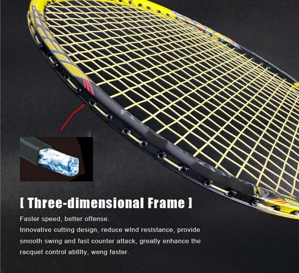Badminton Set Racchetta da Badminton Leggera in Fibra di Carbonio, 2 Pezzi/Lotto, velocità, Durata Professionale, Allenamento
