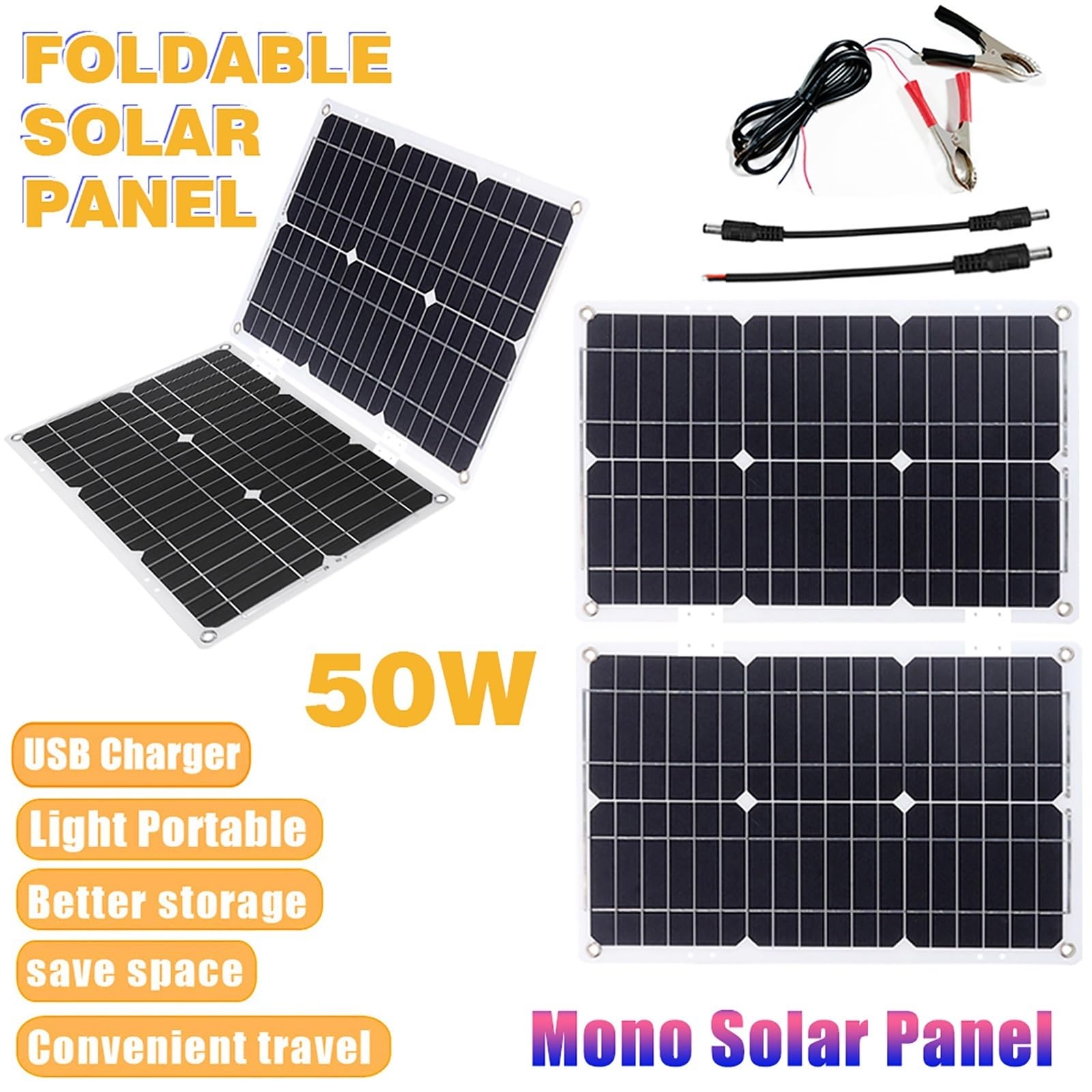 Kit Completo Di Pannelli Solari 4000W 6000W Kit Di Sistema Inverter Solare Con Pannello Fotovoltaico Pieghevole Da 50W E Regolatore Da 50A Sistema Di Rete Domestica Con Generatore Solare(6000W,12V-110