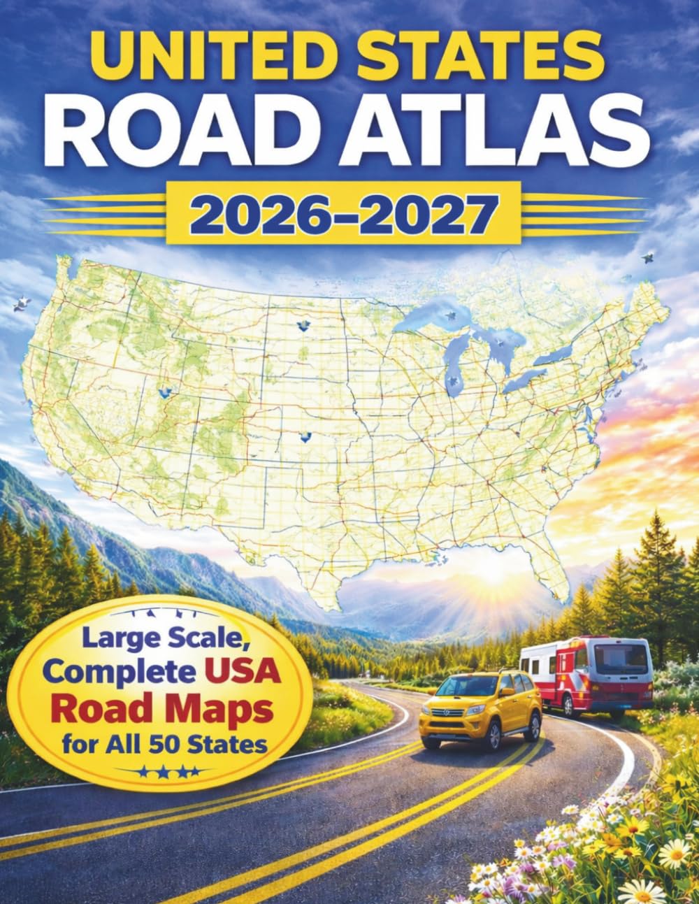 UNITED STATES ROAD ATLAS 2026-2027: Large Scale, Complete USA Road Maps for All 50 States — Clear Interstates, Accurate Highways & Scenic Routes to National Parks