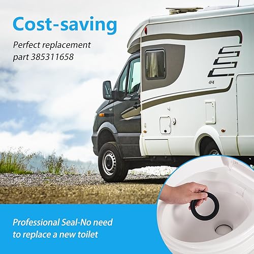 Miniatura 5 de sello de inodoro rv, kit de reemplazo de bola de descarga 385311658 para piezas de inodoro rv Dometics 300310320, resuelve problemas de fugas de