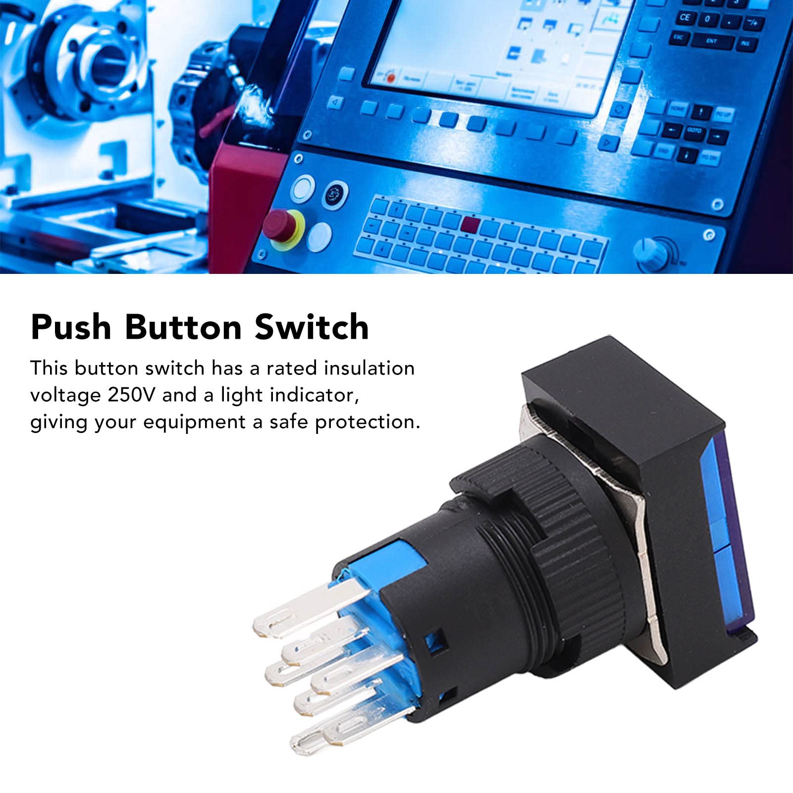 Hyuduo Interruptor de Botón ABS Autoblocante Pulsador AC DC12V 5A