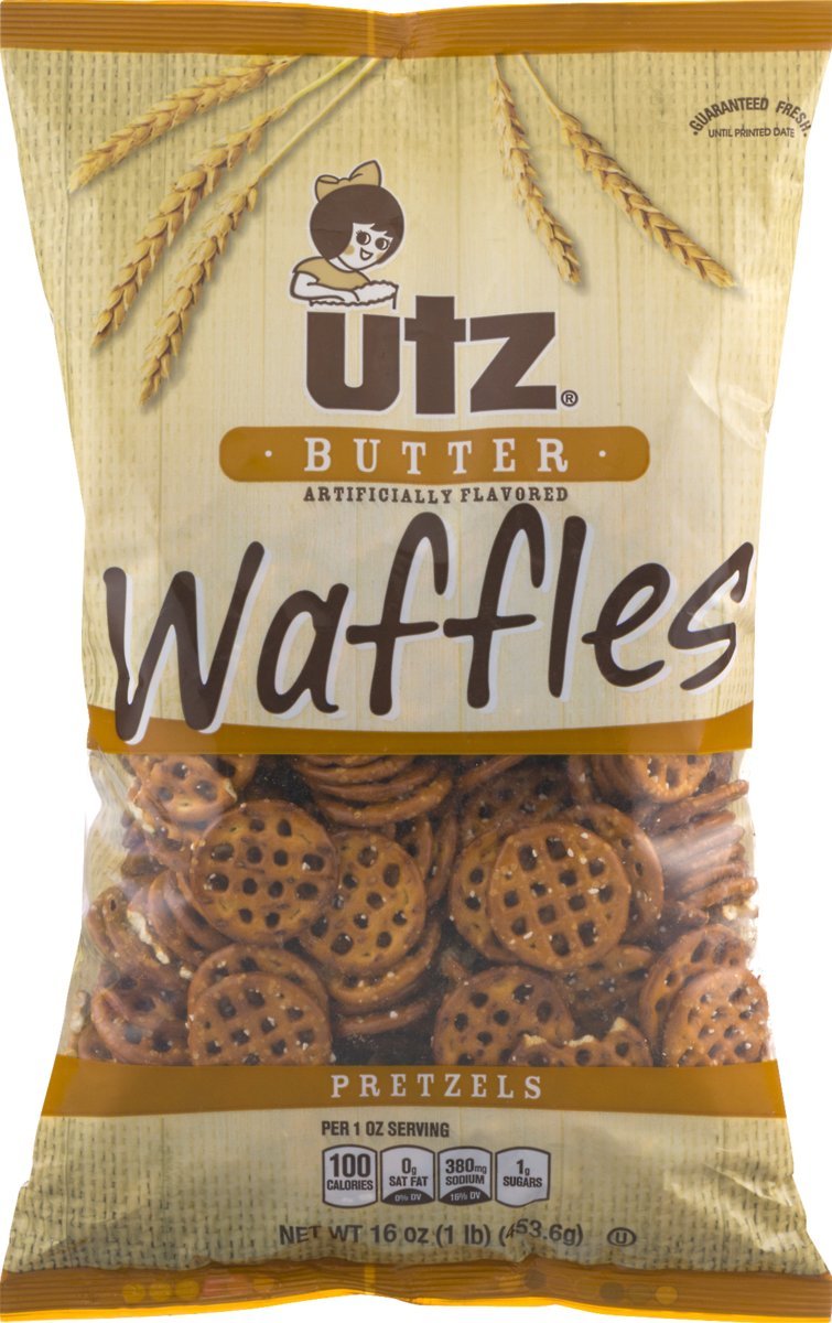 Utz Quality FoodsButter Waffles Pretzels, 3-Pack 16 oz. Bags