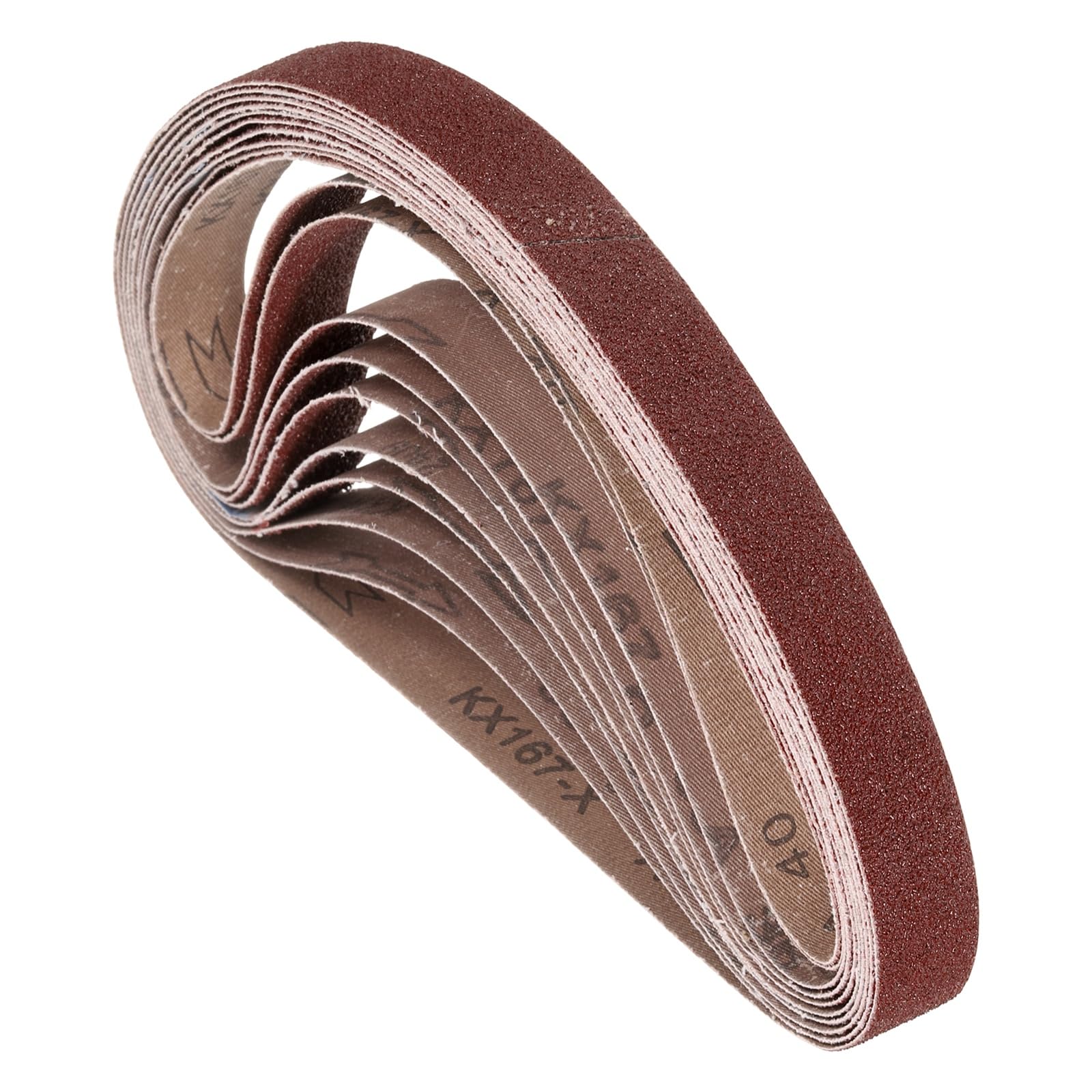 Kozelo 12 Pcs Sanding Belts 25mm x 762mm 40 Grit Aluminum Oxide Abrasive Sandpaper for Belt Sander Metal Grinding Wood Working Weld Rust Removal