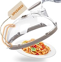 Gracenal 10 Inch Microwave Splatter Cover with Water Steamer, BPA-Free Dome Lid, Integrated Handle - Splatter Guard & Plate Cover
