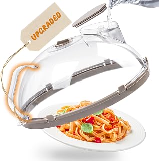 Gracenal 10-Inch Microwave Splatter Cover with Water Steamer, BPA-Free Dome Lid, Integrated Handle for Clean Reheating