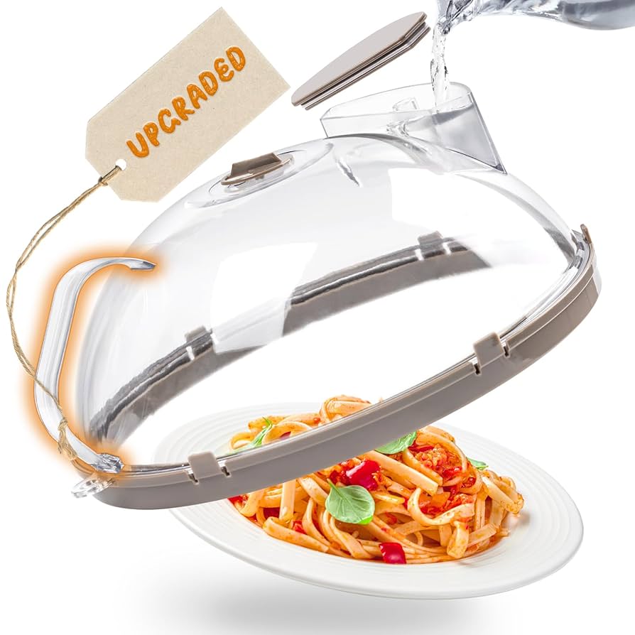 SEUNMUK 2 PCS 10.5 Inch Collapsible Microwave Splatter Cover, Silicone Microwave Food Cover With Steam Vents, Multi-Functional Plastic Fruit Basket