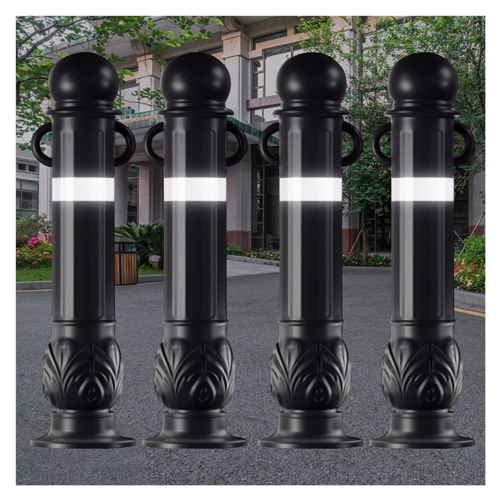 Poteaux de barrière durables à fixer et cônes réfléchissants haute visibilité