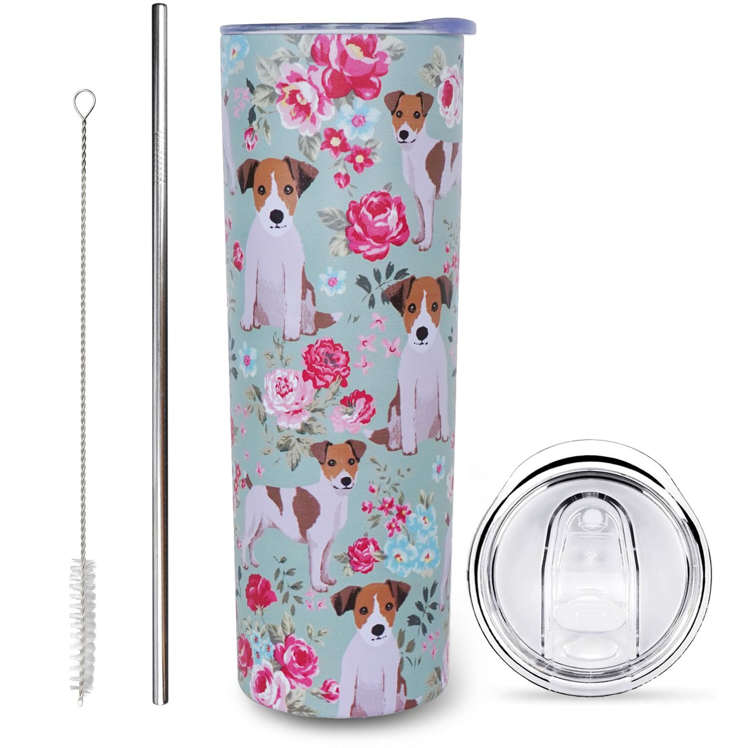 sxmluedn Jack Russell Terrier Gifts for Women Cute Dog Tumbler Coffee Cup for Women Jack Russell Terrier Travel Mug 20 Oz Stainless Steel Insulated