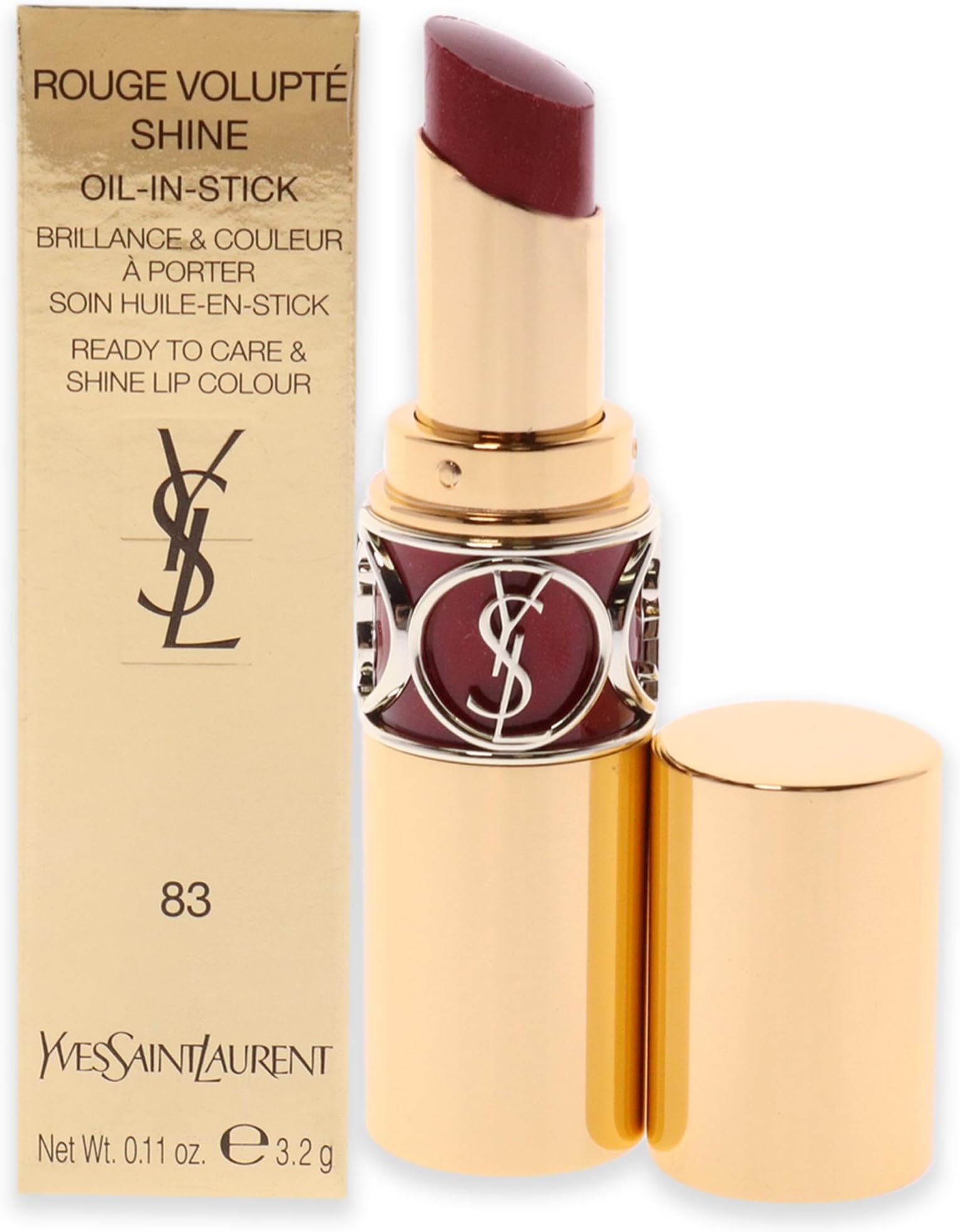 Yves Saint Laurent Rouge Volupte Shine Oil-In-Stick Lipstick - 83 Rouge Cape Women 0.11 oz