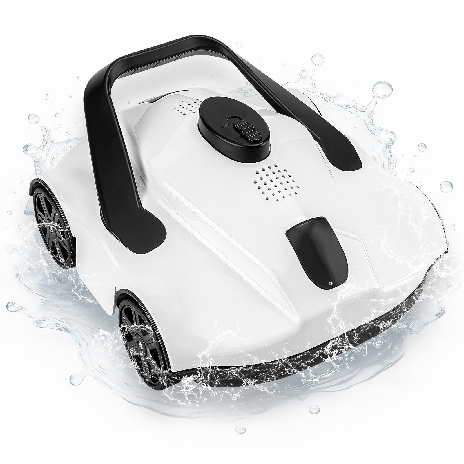 Garvee Aspirateur De Piscine Robotique sans Fil, Technologie De Stationnement Automatique, 130 Minutes de Nettoyage, Idéal pour Les Piscines Hors Sol 80㎡(Blanc)