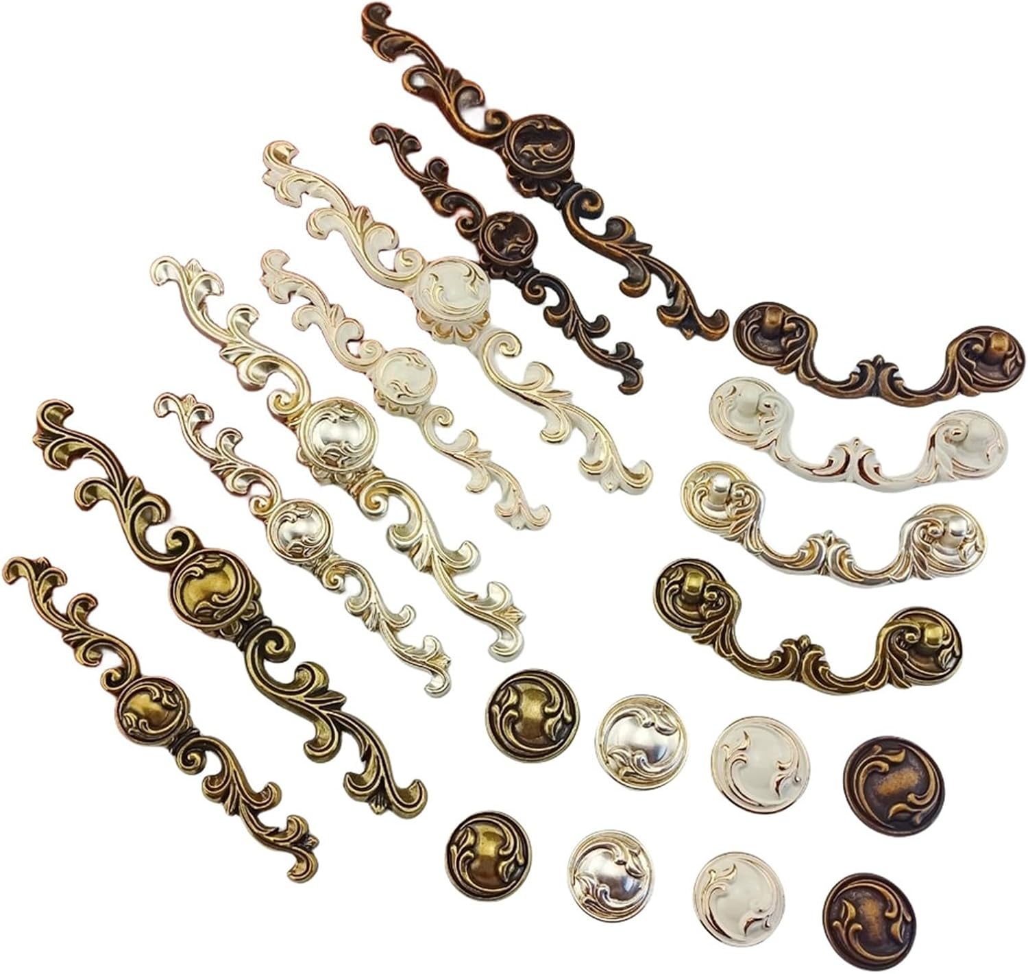 Style Handles for Furniture Kitchen Cabinets Door Drawer Table Knobs Wardrobe Cupboard Desk Bronze Handle Dresser Pulls 2Pcs(Gold White 126mm)