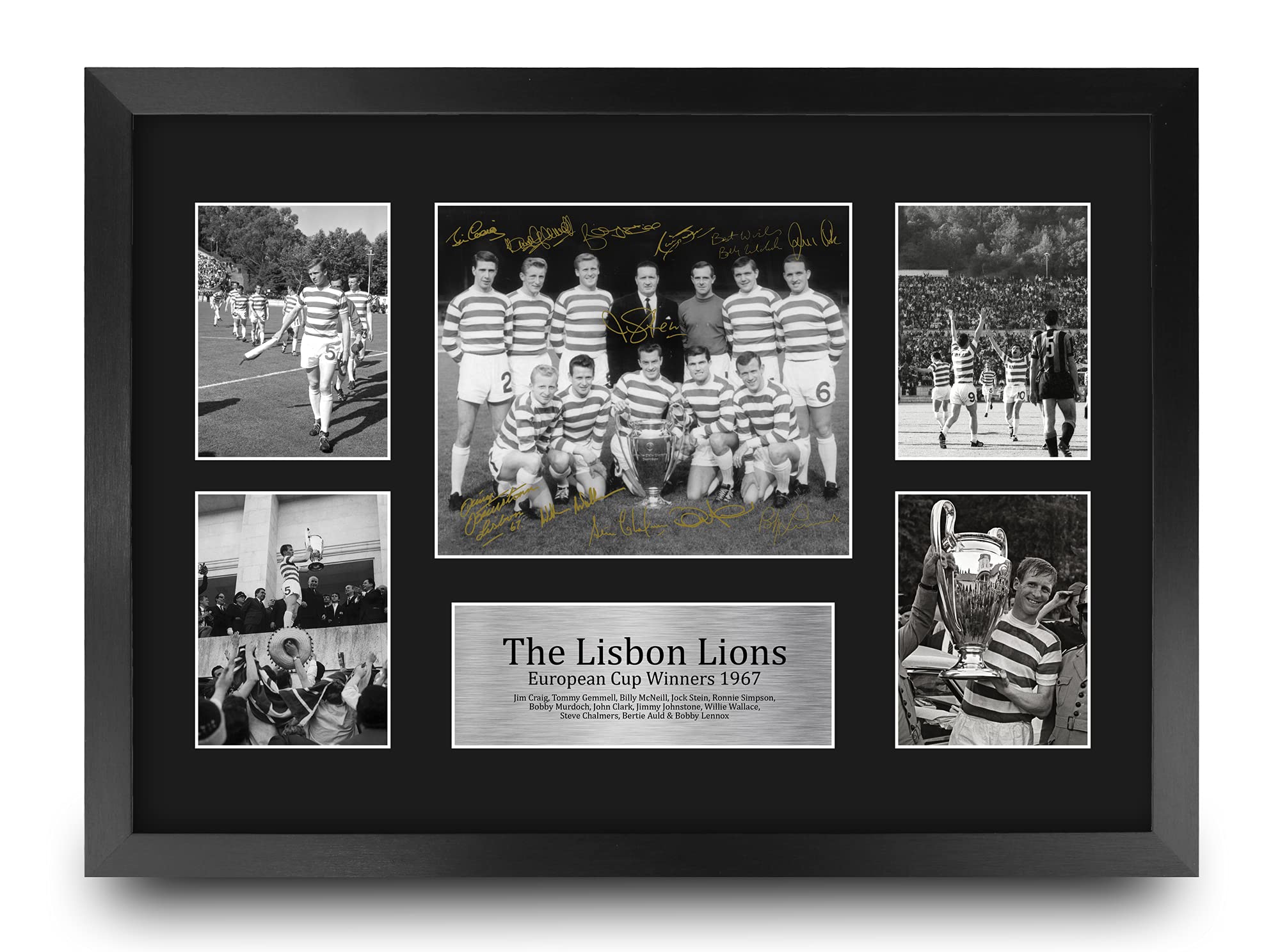 HWC Trading - Fotografia Con Autografo Stampato Di Jock Stein - Cimelio Per Tifosi Di Calcio, Poster A3 Incorniciato (330x445mm), Pronto Da Regalare