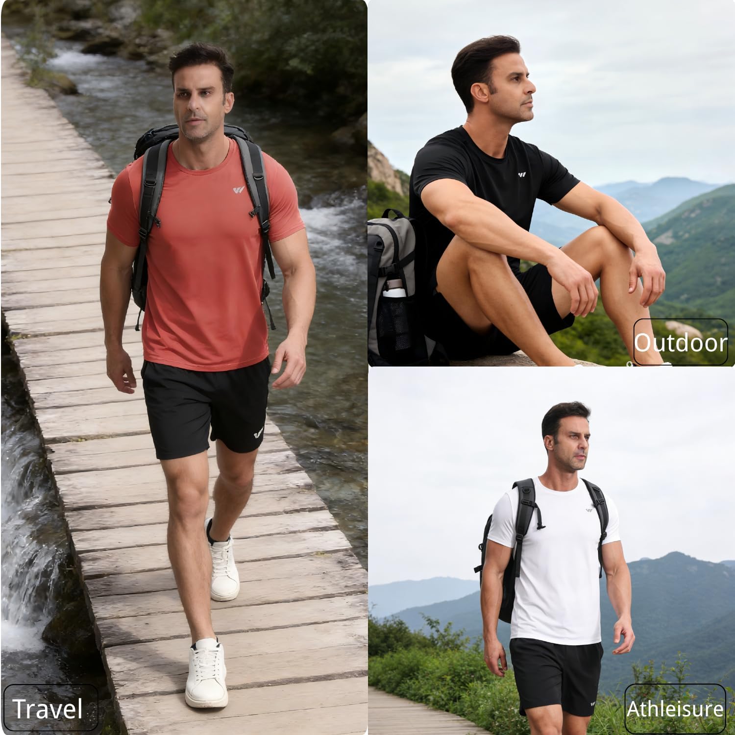 3 or 5 Pack Workout Shirts for Men Quick Dry Running T-Shirt Short Sleeves Moisture Wicking Crew Neck Tee Athletic Casual Top - Image 6