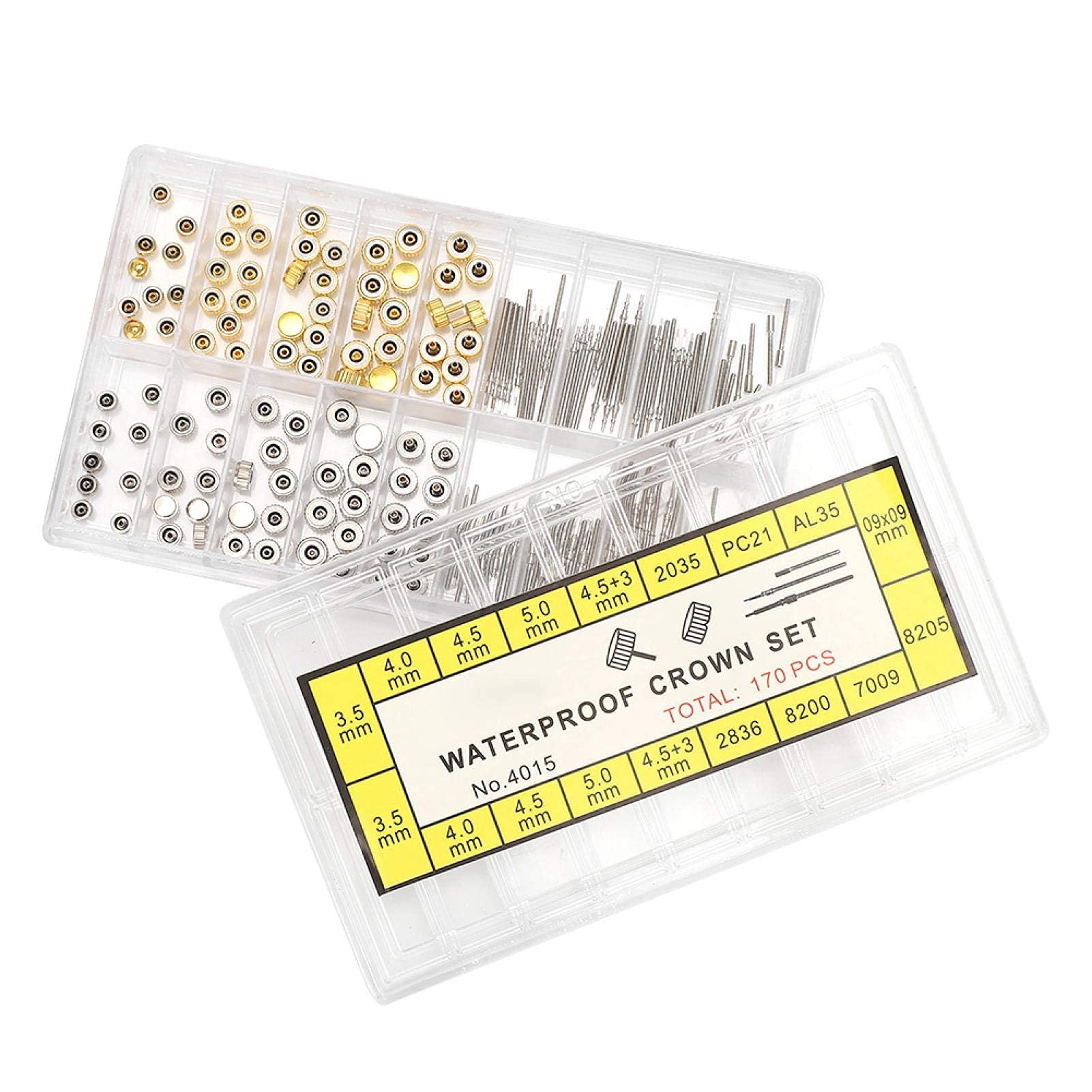Dauerhaft Watch Stem Extender,Watch Stem Extender + Crowns Accessory Repairing Replacement Tool Kit With Box,For Watch Repairing
