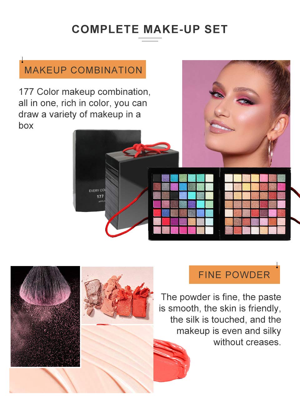 Palettes de Maquillage 177 Couleurs Fard à Paupières Coffret Yeux Professionnel
