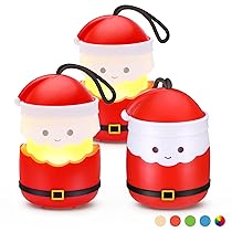 EverBrite Pacco da 3 Lanterne Babbo Natale – Decorazione Natalizia con 5 Modalità Luce, Batterie Incluse – Idee Regalo per Uomo e Donna – Luci per Interno ed Esterno