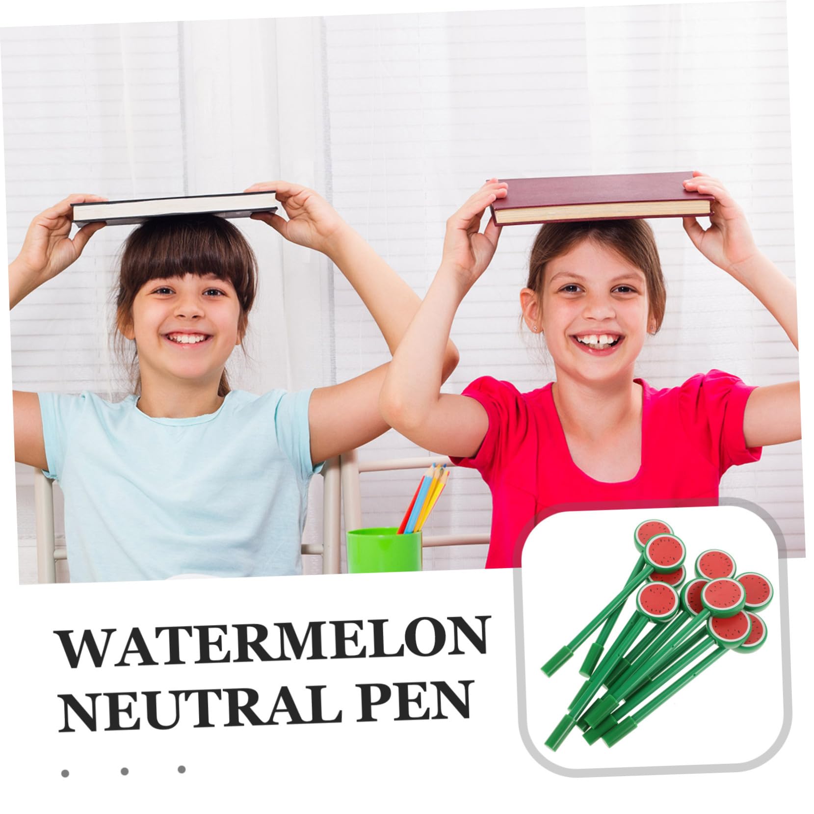 Angoily 40 Pièces Lot de Stylos Gel Décoratifs Forme de Pastèque Stylos Décriture Confortables pour Bureau et Dessin Pratique pour Adolescents et Adultes