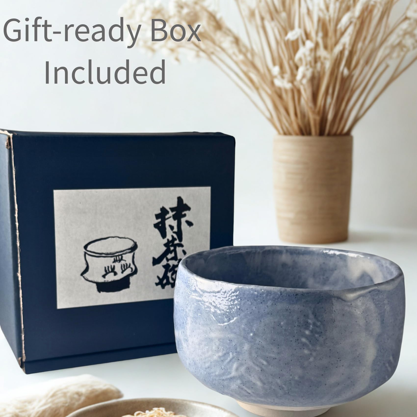 Bol à matcha Ao Shino « Tataki » (Chawan) – 479,1 ml – Grès | Mino Ware, fabriqué au Japon