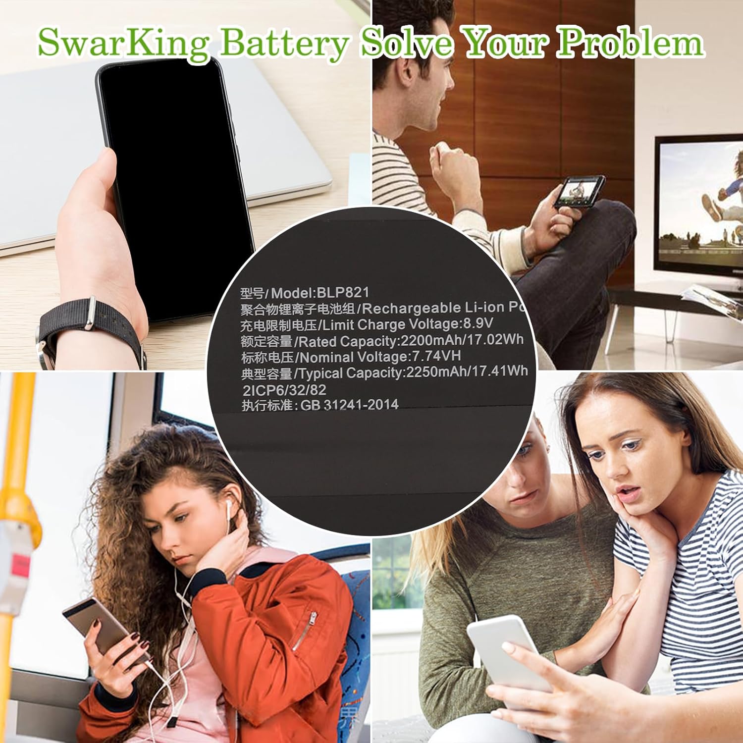 Rechargeable 0-Cycle Replacement Battery BLP821 Compatible with One Plus 9 LE2113 LE2117 LE2115 with Tools